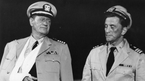 IN HARM’S WAY (1965). Otto Preminger directs John Wayne and Kirk Douglas in a WWII naval drama