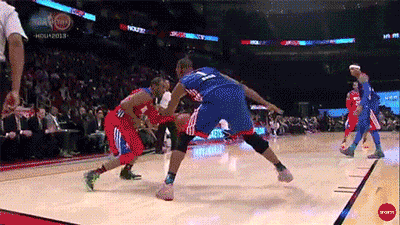 usatodaysports:  Chris Paul dribbling between Chris Bosh’s legs … forever. Here