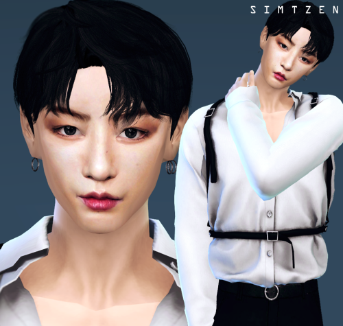 BTS Jungkook Create a Sim : VIDEOCC List & Tray Files Downloads : BLOGJungkook Facemask Overlay 