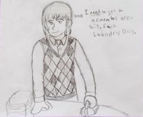 Goro is the person who I don’t think is Laundry Person™.Reference pose is this Paul McCartney 