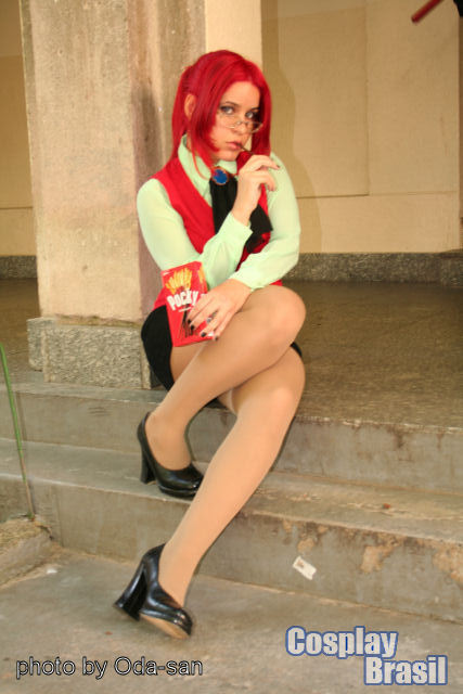 girlwhowearpantyhoseincosplay:  Two different girls cosplay as Mizuho-sensei wearing sheer pantyhose.