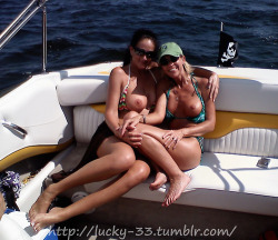 one-tit-out:  lucky-33:  Boobs and boats! Does it get any better?  One-Tit-Out Tuesday