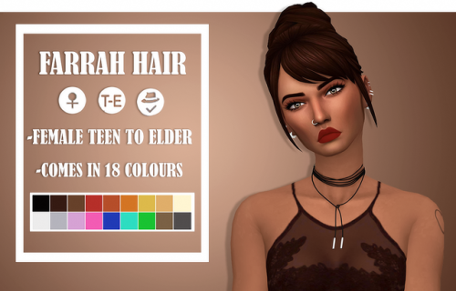 wild-pixel: Farrah Hair by wild-pixelTerms of Use (please read!!)  34 swatches Base Game Compatibl