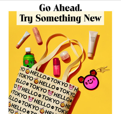 Spend $75 on any Shiseido products and score a limited-edition Hello Tokyo tote and a 5-piece regimen from the skincare collection of your choice: Benefiance, White Lucent, Bio-Performance LifeDynamic, Bio-Performance Glow Revival, or Ibuki. Offer...