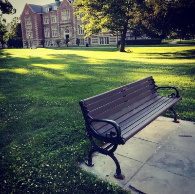 #bench #shadows #college #campus #sunlight #lawn #building #alone #solitude (at Vassar College)