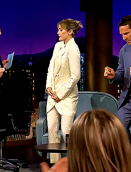 ELIZABETH OLSEN dancing on The Late Late Show, May 5th 2022