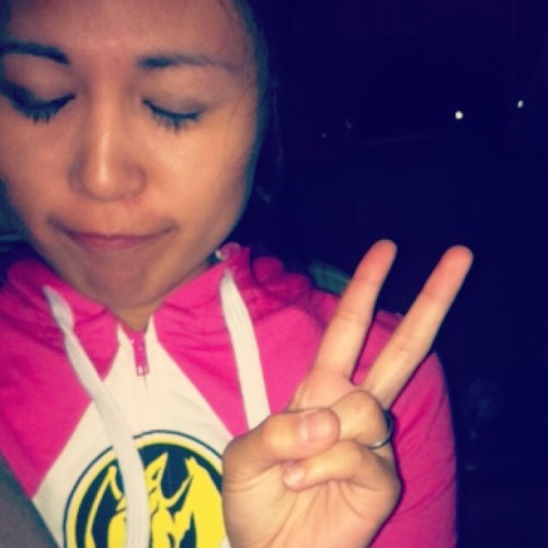 thedirtycupcake:  Pink Power Ranger mobbin. #personals #pink #peace #powerrangers #pinkranger #allmy