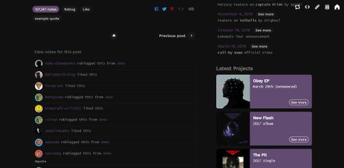codematurgy: chamamento is a fansite type of theme by codematurgy, meant for those like me who 