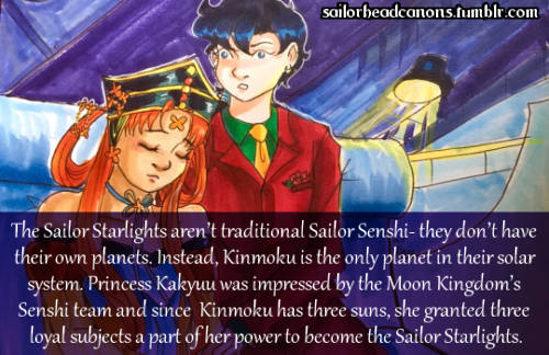 The Sailor Starlights aren’t traditional Sailor Senshi- they don’t have their own planet