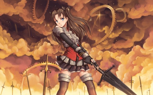 Anime girl with sword