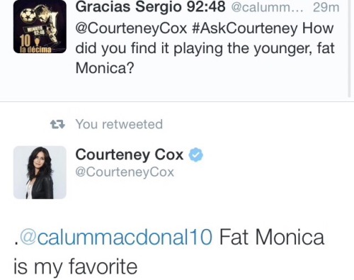 centralperkswift: Courteney Cox: tweets about Friends