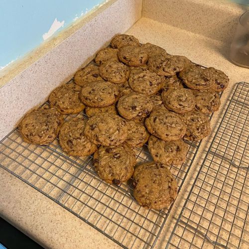 I made @kenjilopezalt’s Brown Butter Chocolate Chip Cookie recipe and they are a goddamn delight.2