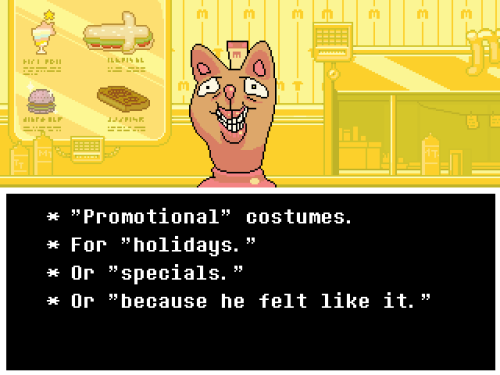 defyingeschaton:annnd heres the new burgerpants dialogue from the undertale 1.1 patch about mettaton