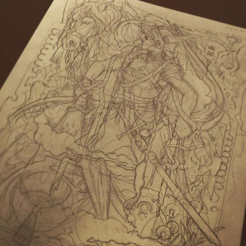 Knight of Swords Tarot Card Sketch #art #artistsoninstagram #artist #sketch #drawing #doodle #wip #d