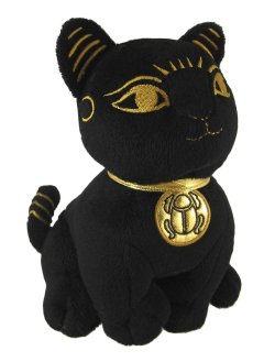 whiteantcrawls:Bastet kitten plushAnubis puppy plushBlack and Gold Scarab plush