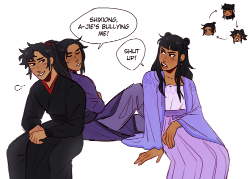 valdrift:yunmeng trio personality swap ?? or just extra protective jiang sibs i guess !! It was Wei 