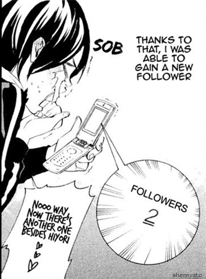 theveganantichrist:  Okay but this cracks me the fuck up because like. Yato has a twitter He has ONE FOLLOWER on twitter and it’s Hiyori Did Hiyori follow him on twitter out of pity or for some other reason He took a selfie His selfie got him another