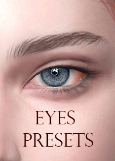 obscurus-sims:EYES PRESETS 4-11: teen+, females onlyEYELASHES N3: 24 swatches (12 colors and 2 opaci