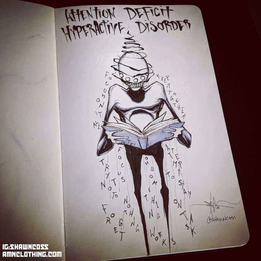 Mental Illness And Disorders Illustrations.