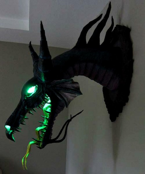 darthmoonmoon:  shinydiscopaul:  inkfromtheoctopus:  Maleficent paper mache Dragon. The perfect nightlight for any villain.  *heavy breathing*  i need it 