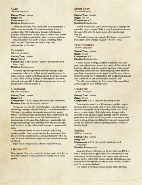 wizard spell list 5e