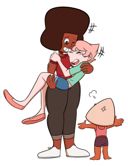 808lhr:  Garnet carry your daughter too!!  LOL this is based off of this ask that I got a while ago.  They gave me a headcanon that little sard would get jealous when garnet picks up Pearl.  It was too cute not to draw out 