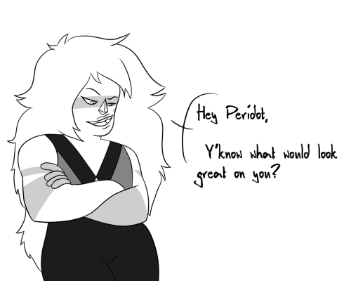 mad-scorpio:  Continuation of Jasper and really bad pick-up lines, inspo curtsey of pietersitemite Look at her and her smug face, she think she’s soooo smooth. Peridot has little to no patience for you Jasper, not today.  teehee I love these two <3