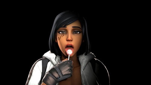 Porn Pics Pharah sucking her finger (and a lollipop)First