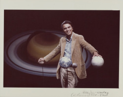 humanoidhistory:  Carl Sagan with planets,