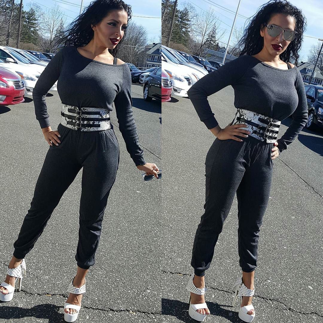 I love my new grey sweater one piece  jumpsuit from Sammydress!  Could you believe