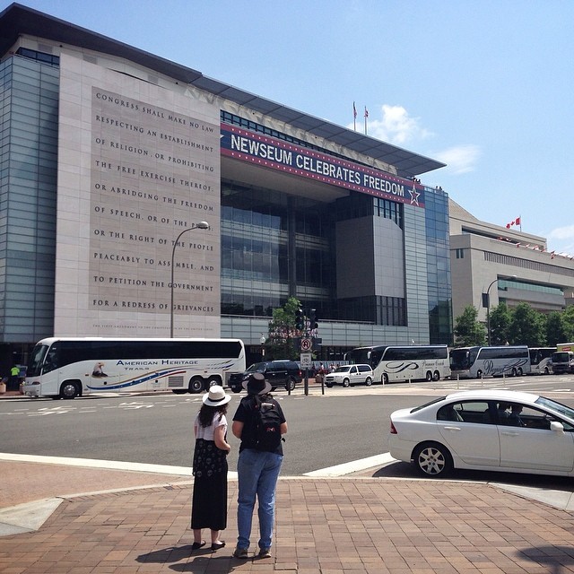 The so-called “Newseum” asserts its Fifth Amendment right with a catchy banner slogan. #dc