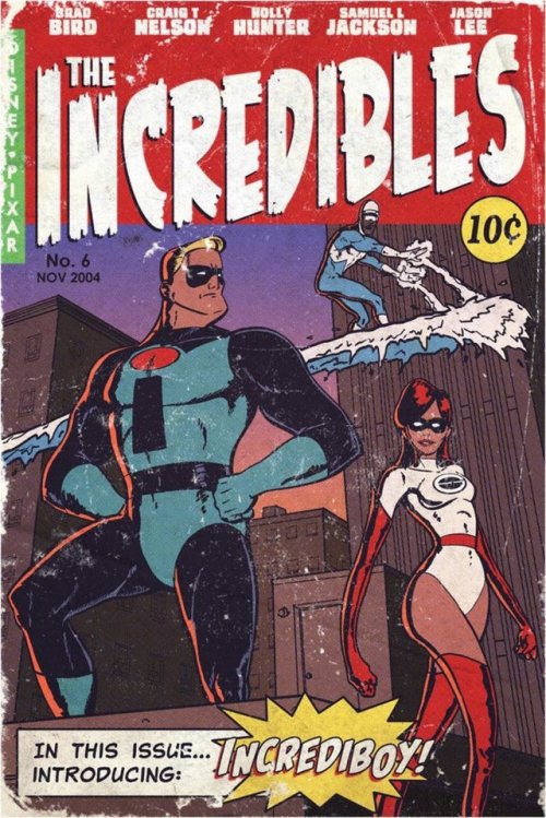 cinexphile:The Incredibles retro comic book art by Tim Anderson