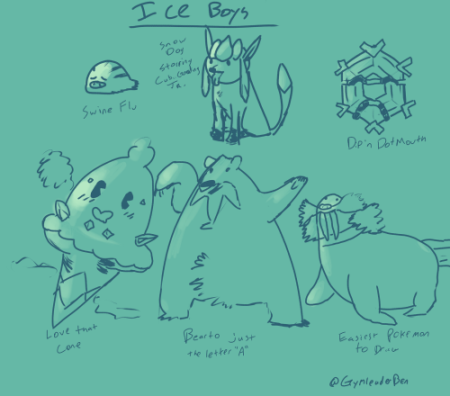 6 random ice boy pokemon. &ldquo;glaceon&rsquo;s easy, its just a snow dog, right?&rdquo; -real thou