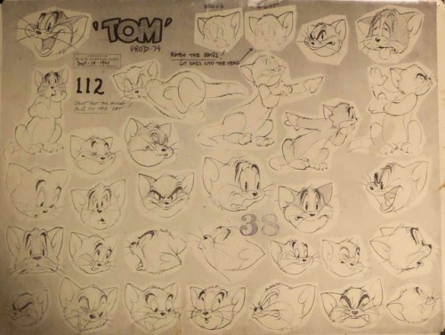 Model sheets for Popeye, Droopy (or rather Woolfy), and Tom (of Tom &amp; Jerry).As I said before, m
