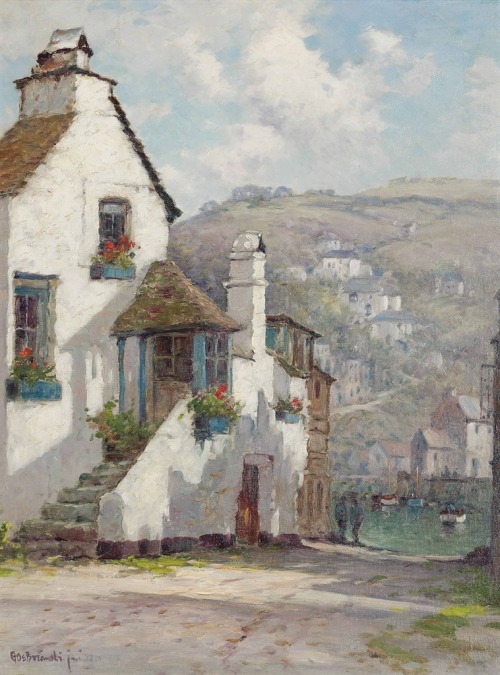 Alfred Fontville de Bréanski Jr. - Polperro, Cornwall. Oil on canvas.