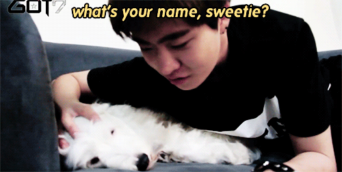 jackandjael:  youngjae being warm and loving to the sleepy puppy (*´ ˘ `*).｡oO ( ♡ ) 