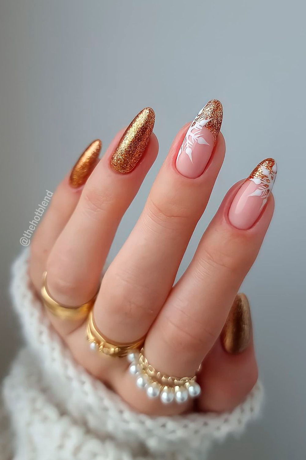 Winter Gold Snowflake Nail Art (With Real Gold!) - Nicole Loves Nails