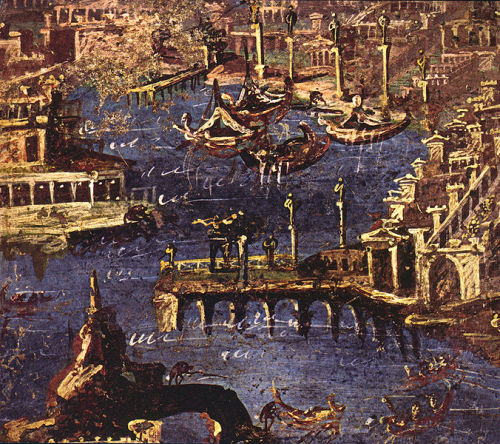annonavi-barocco:Port scene. Roman Fresco from Stabiae. Perhaps the harbour of Puteoli (ancient Pozz