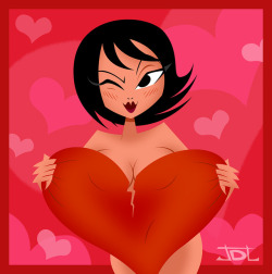 grimphantom2: javidluffy:    I’ve been sick and uninspired for a week, but I wanted to draw something for St. Valentine’s day. So, here you have a quick picture of Ashi for you! I hope you enjoy this day with your special ones and friends :D  Looks