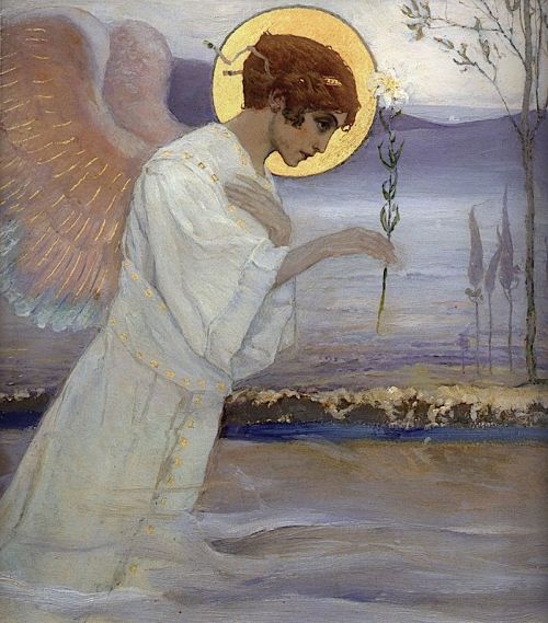 mermaidenmystic:Archangel Gabriel by Mikhail Vrubel (Russian artist, 1856-1910)