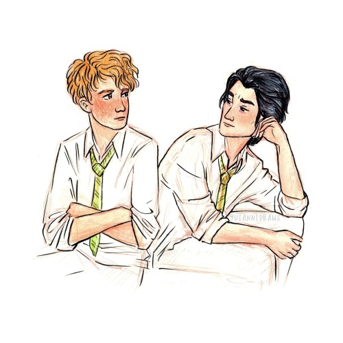 susannedraws:Inktober day 22Simon and Baz from @rainbowrowell’s ‘Carry On’. I still have 100 pages l