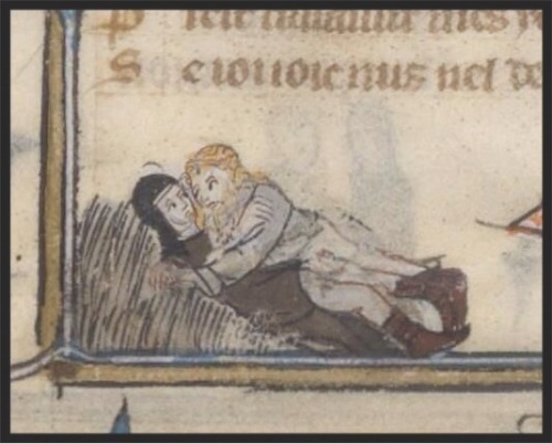 medieval-women:Bawdy illustrations from Jeanne de MontbastonThese amusing bas-de-page images come fr
