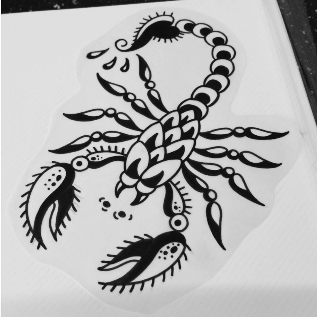 Scorpion Tattoo Flash by Evri Harvian on Dribbble