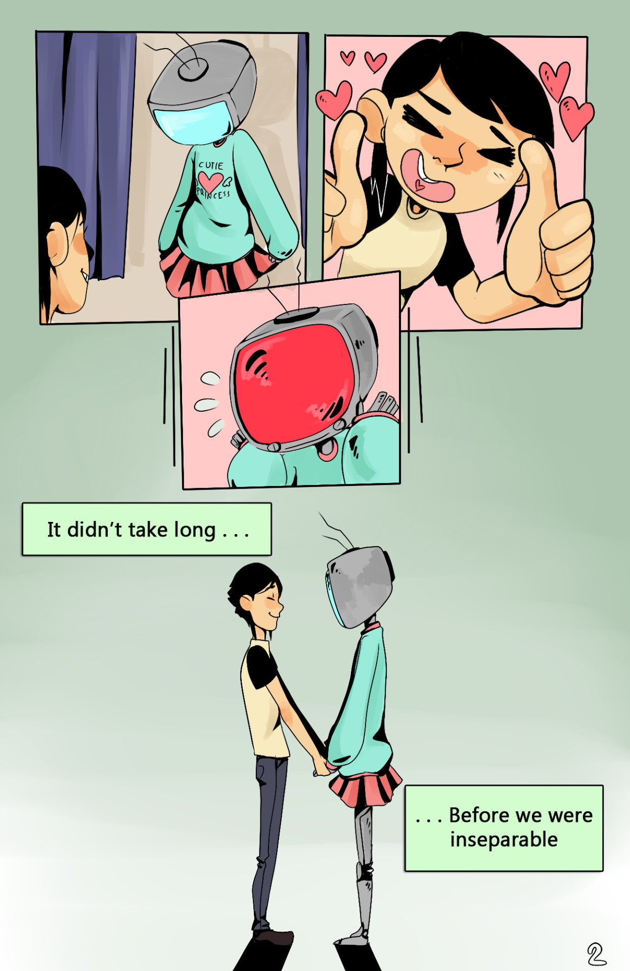 ful-fisk:   WHAT IS LOVE  I am finally done! My 6 page comic I’ve been working