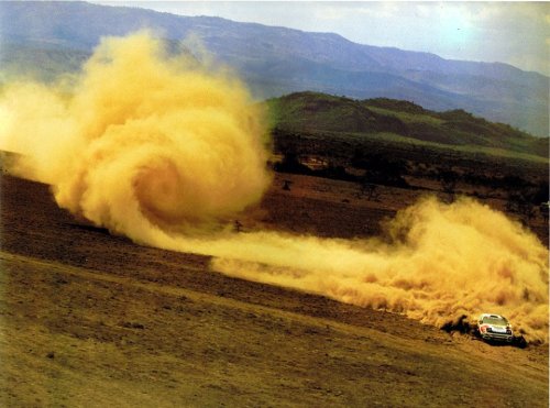 luimartins:  1992, 40th Martini Safari Rally Kenya. A Toyota Celica Turbo 4WD drawing a nice wave of dust…. 