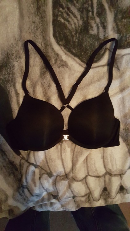 My new front clasp push up bra! Photo session later No caption deleting please 