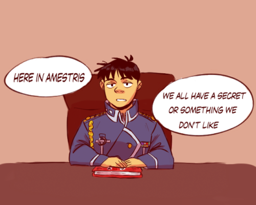 mikasrockbells: there isn’t one of riza because she did NOT leave eastside for this happy fma/mean girls day! 