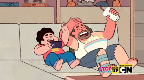 stevenunivers:Steven and Greg Universe enjoying a wig snatching like any good father and son-ty 