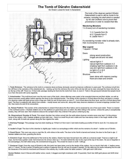 meanwhilebackinthedungeon: Dyson Logos - Tomb or Dûrahn Oakenshield    One Page Dungeon Contest 2009 