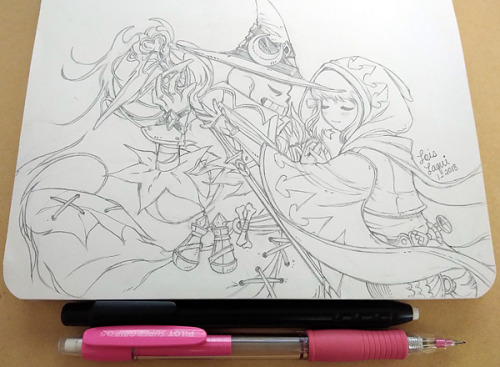 FRANS WEEK 2018 - Day 1:~ Fantasy & Sci-fi ~Final Puntasy XIV. Black Mage Sans & White Mage FriskI Kinda